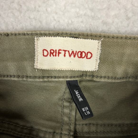 Driftwood Jackie Jean Size 24 Skinny Ankle Crop Button Detail Boho Morocco Olive - Picture 7 of 10
